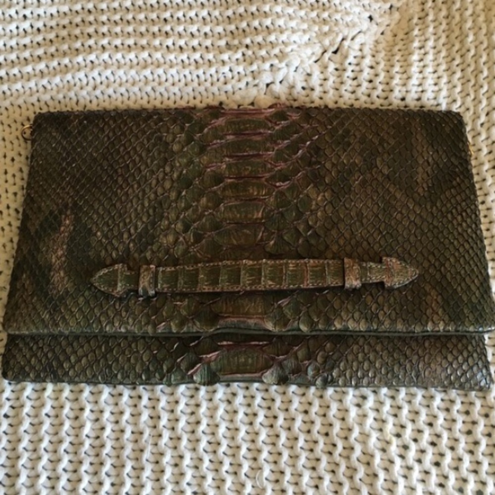 Gorgeous Green 100% Python Clutch - image 1
